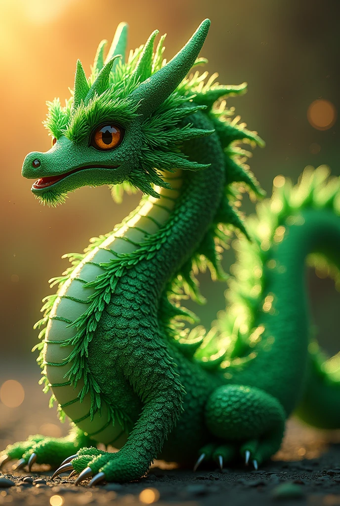 Green tinsel dragon