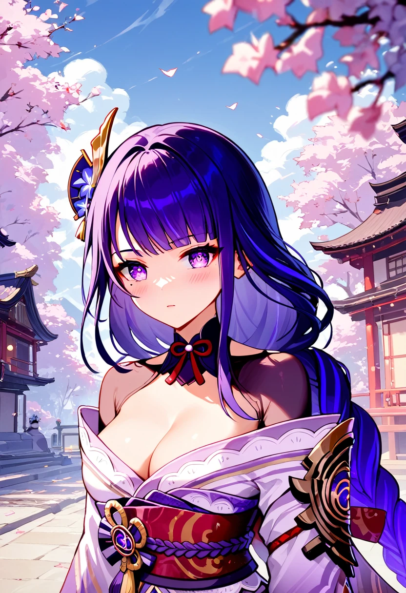 score_9, score_8_up, score_7_up,source_anime, high res image,masterpiece,best quality,2girl,cute face,clear skin,raiden_shogun_genshin,blush,