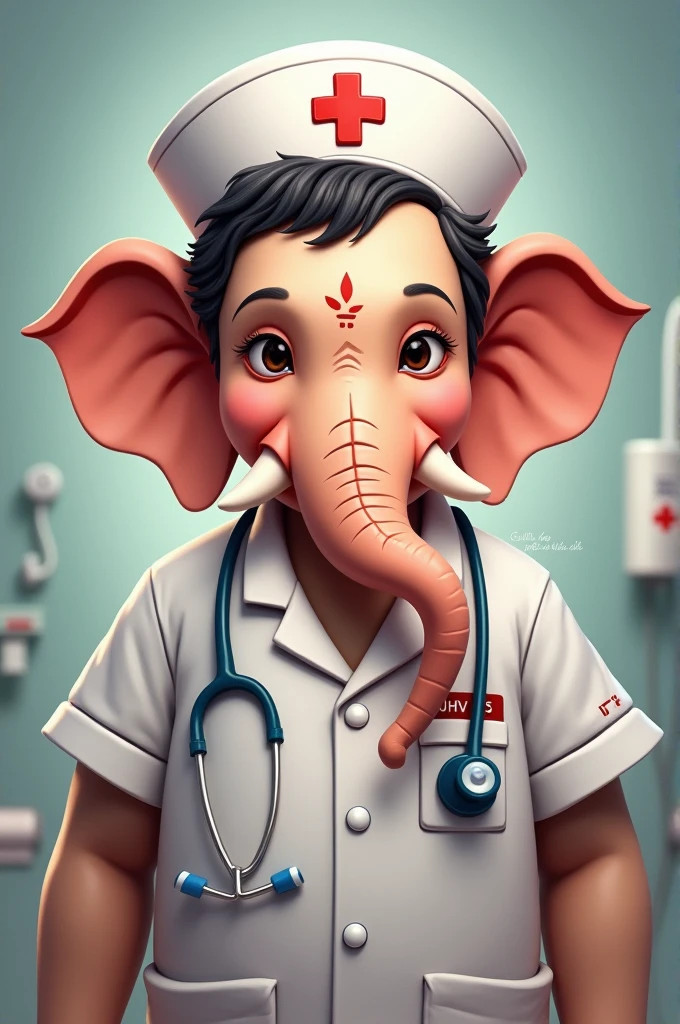 Baal Ganesh with nurse theme
