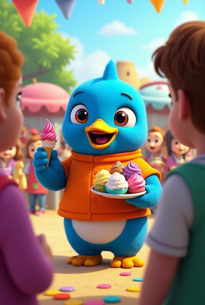 Pablo from Bacyordigans selling ice cream