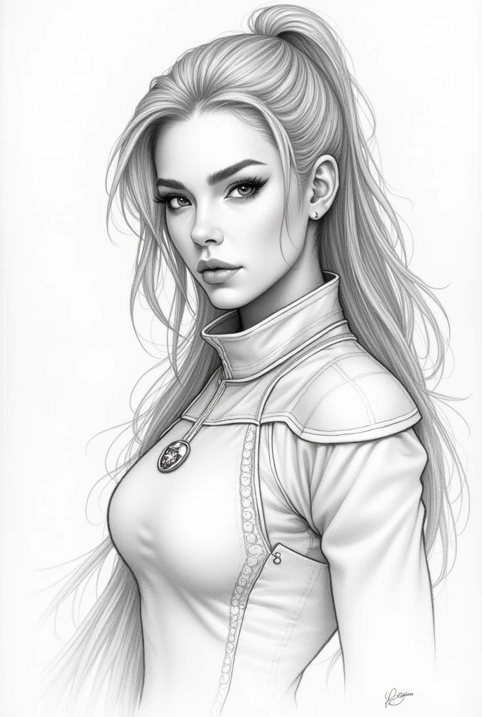 Pencil drawing of heroine