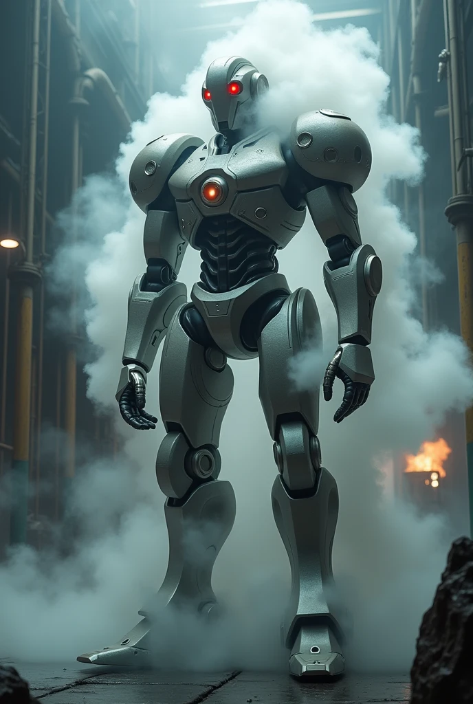image of a smoking robot