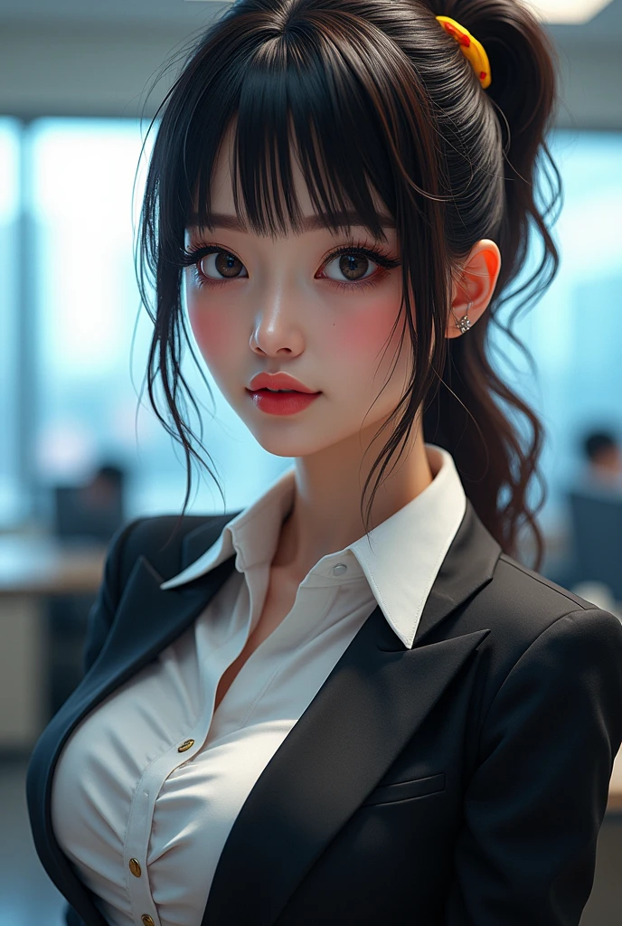 Japanese、Girl Band、Big Breasts、Korean Makeup、Office Lady Costume、