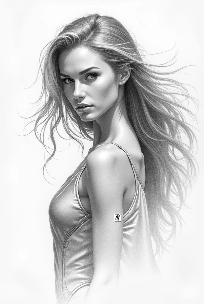 Pencil drawing of heroine  