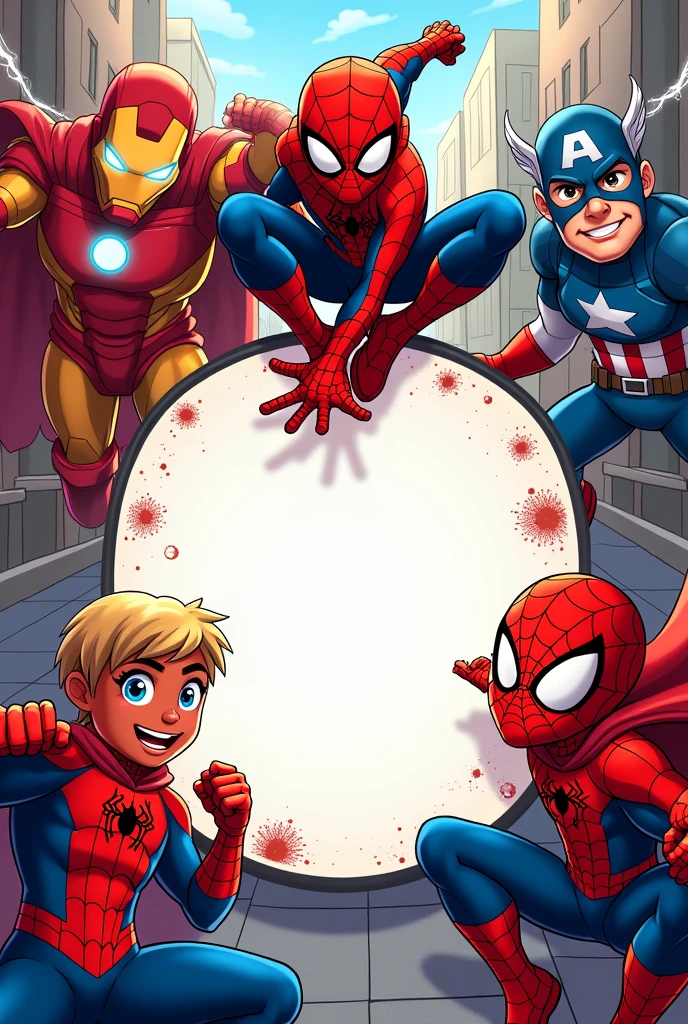 Give me an invitation for Noah Zoé's 3-year-old birthday with the theme of Spiderman and his friends with the date of Sunday, September 22 at 2 pm and where you describe that the invited children can go dressed as their favorite superhero.