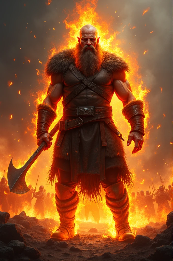 A viking on fire