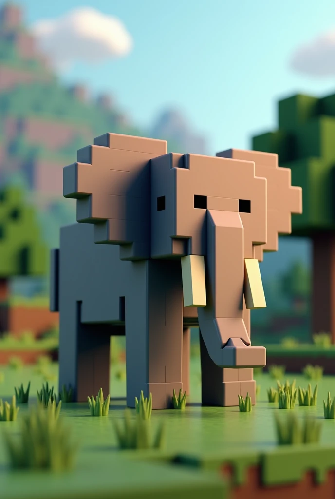 UAZ a minecraft style model of an asian elephant
