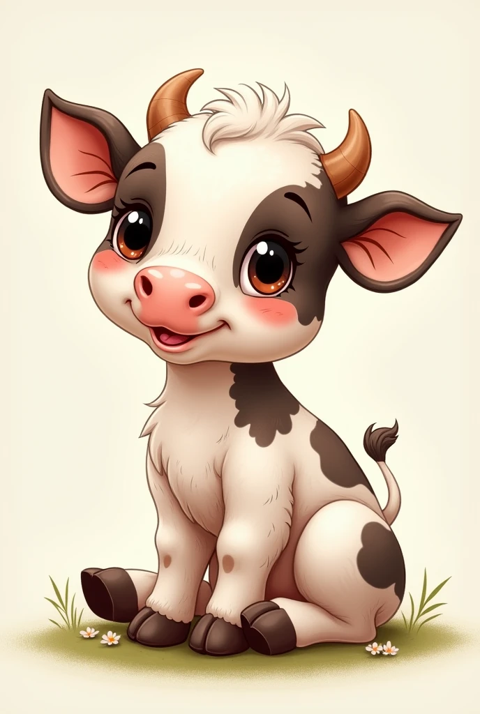 Super cute baby cow drawing