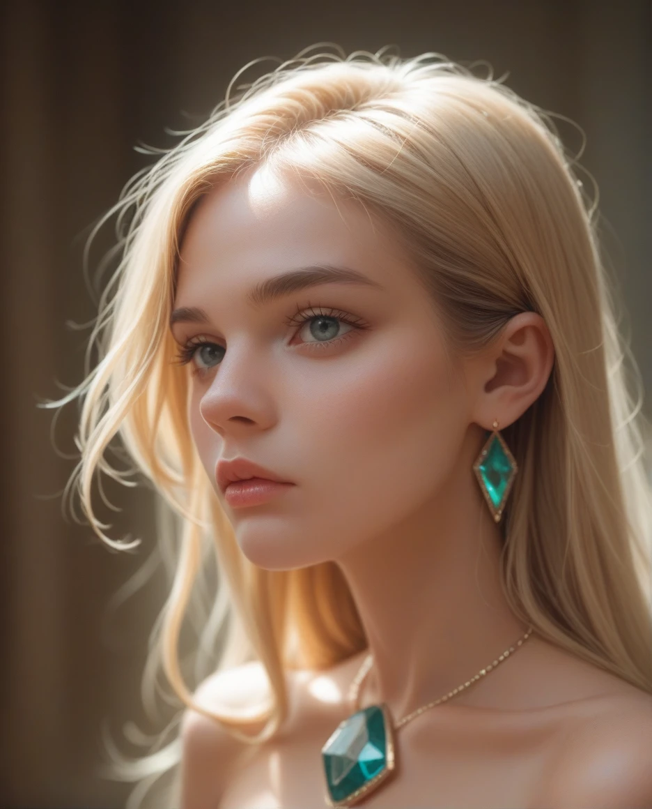 1 , longye hair, hair blonde, cloused mouth, jewel, 