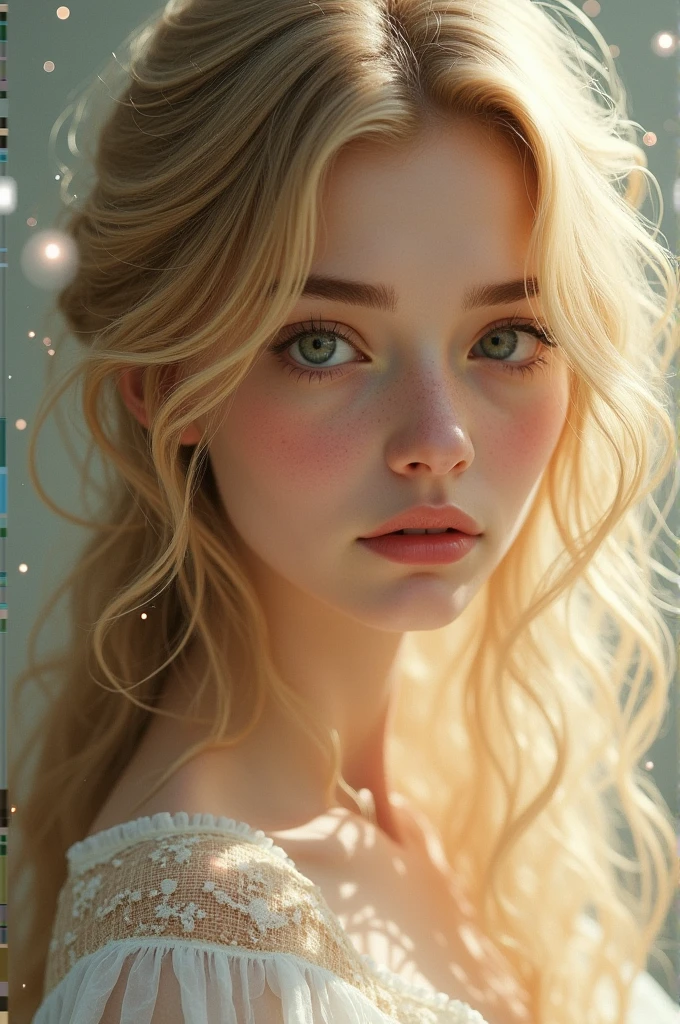 Un jeune fille blonde à poils