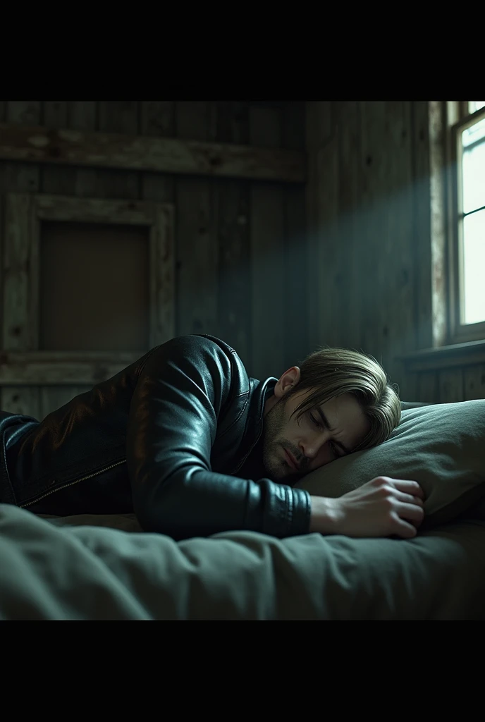 Leon Kennedy from Resident evil 4 sleeps in the room
