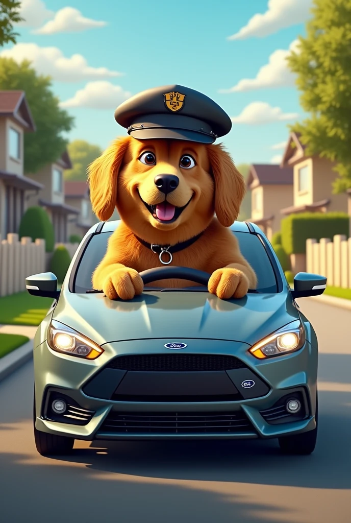 dog driving ford focus