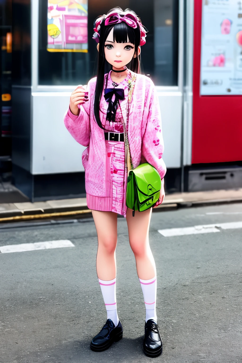 Girl, soft girl, fashion, urban, harajuku fashion, full shot