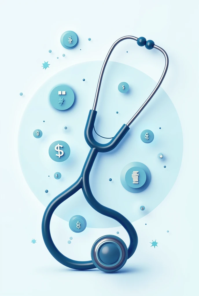 A conceptual image that combines healthcare elements, like a stethoscope,    with money icons, like a stack of coins or a tax symbol, to highlight the tax planning theme.