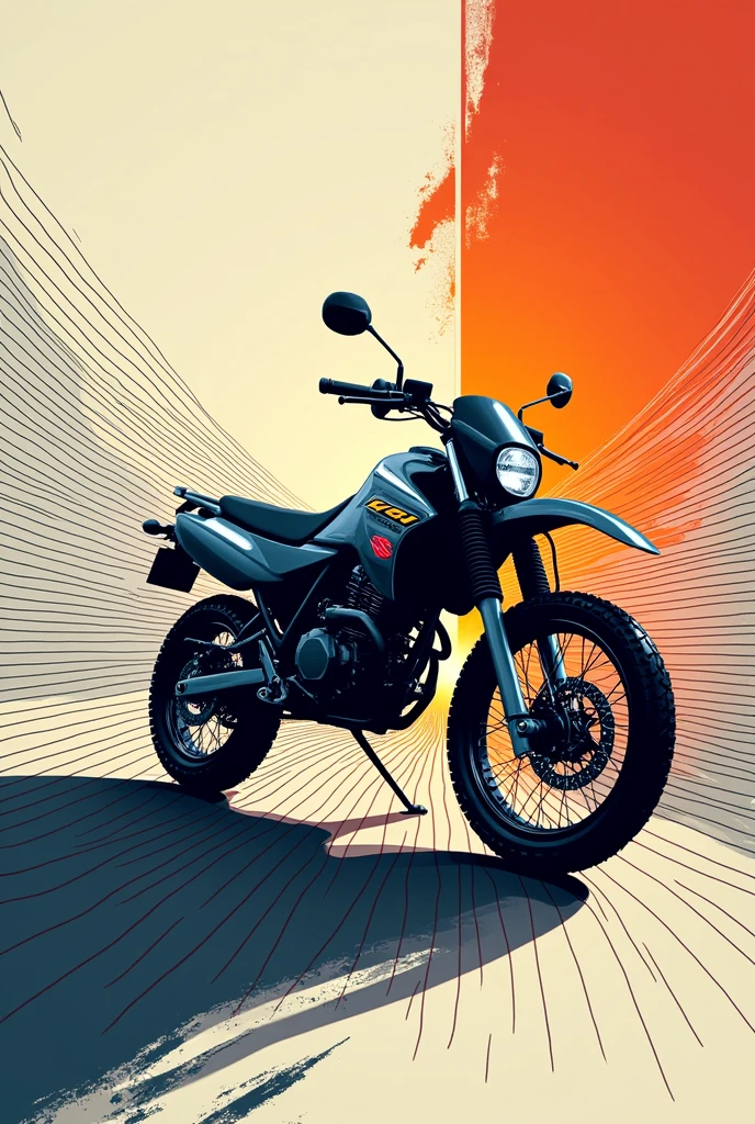 Suzuki dr 200 poster with artistic linear background