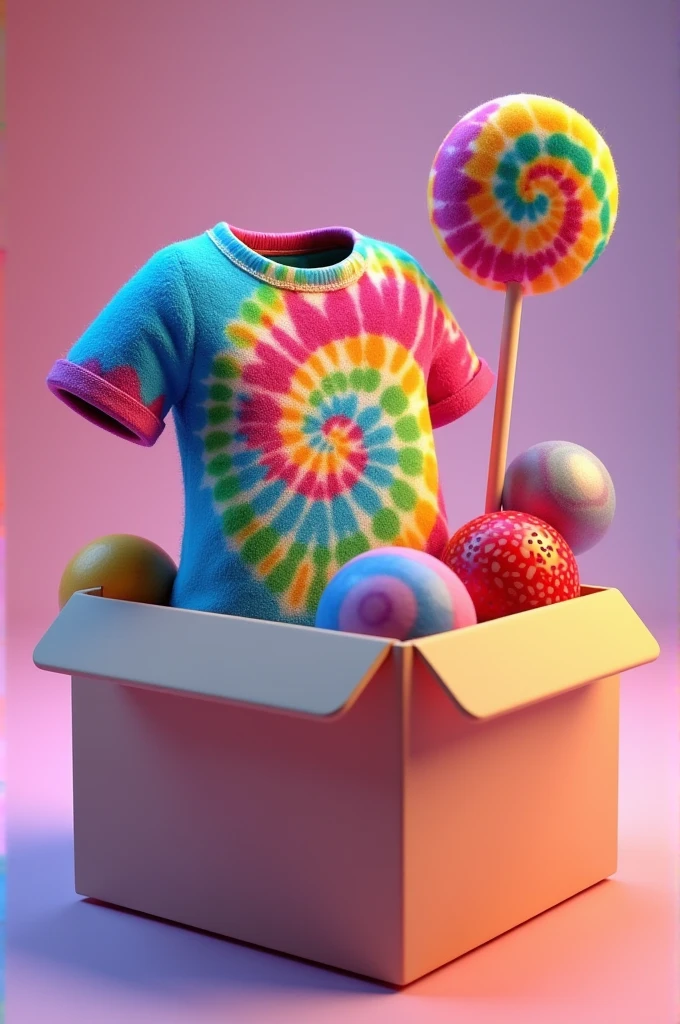 Box with tie dye shirt, colores kit tie dye lollipop by leo