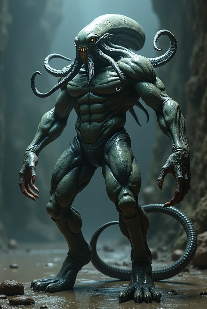 Create me an octopus alien that looks humanuid, masculine
