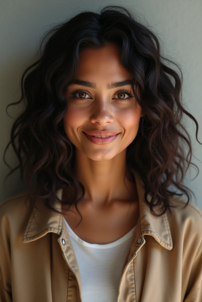 Clara has , is of average height, with dark curly hair, and at shoulder height. Her eyes are brown and she has dark skin.. She usually dresses casually, with clothes that reflect your comfortable and practical style.