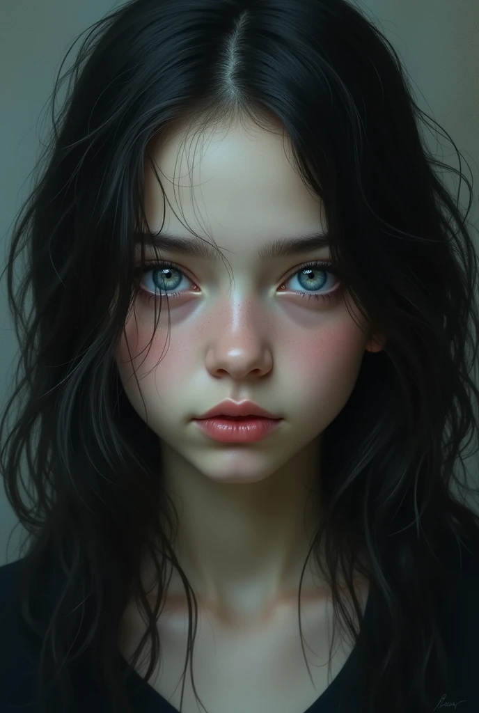 one of about with dark hair and silver eyes
