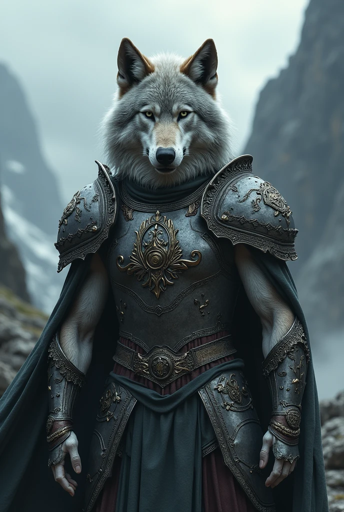 A wolf in armor


