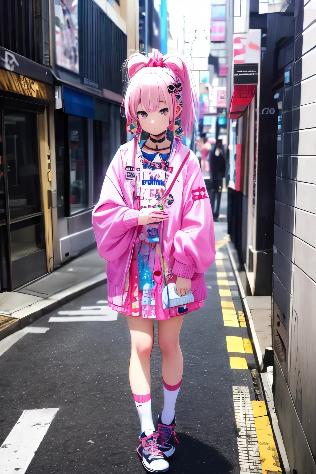 Girl, soft girl, fashion, urban, harajuku fashion, full shot