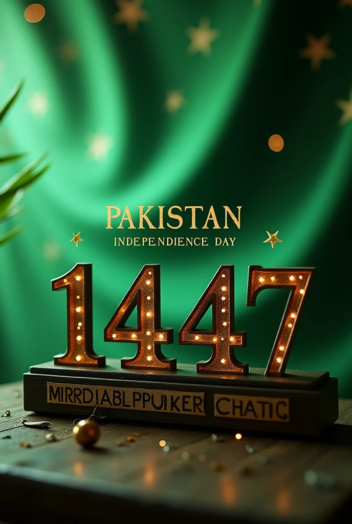 Pakistan Independence Day photo write 14 august 1947 with logo of Adeel Mobile on top side