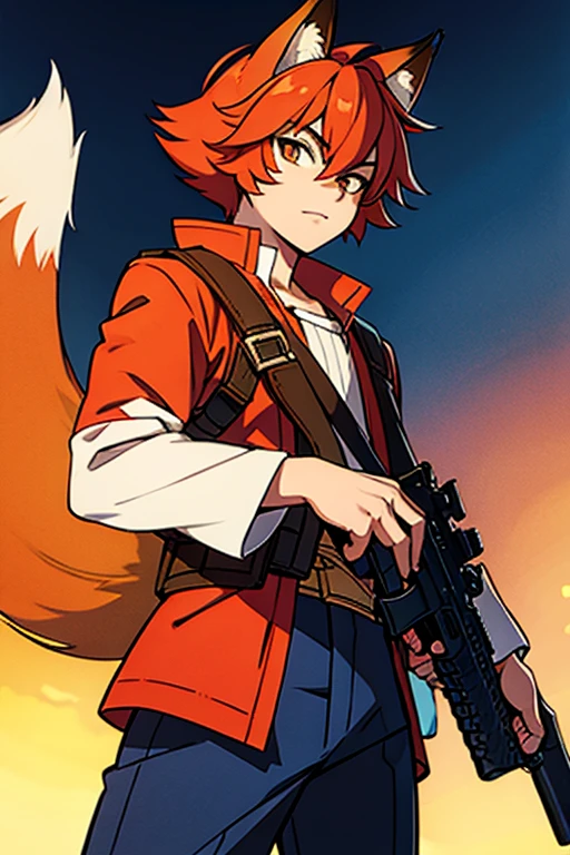 FOX BOY WITH GUN IN HAND