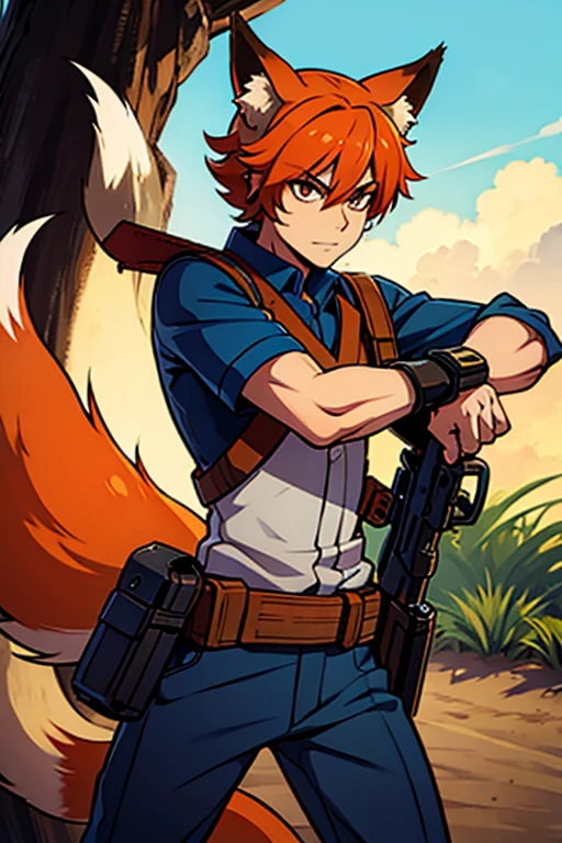 FOX BOY WITH GUN IN HAND