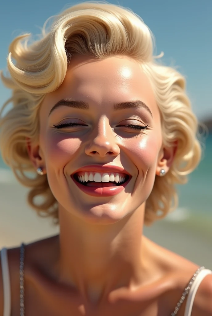 Marilyn Monroe smiling .