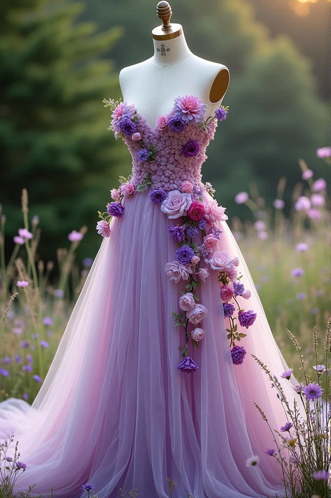 violet's wedding dress,flower dress,mannequin,