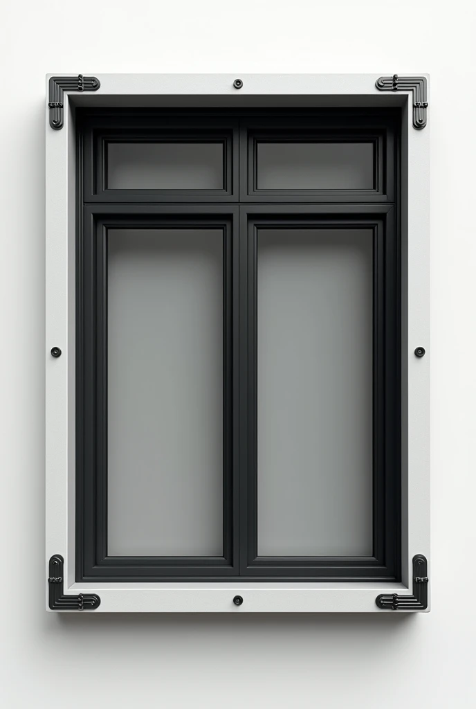 Animated French window in black and white assembly type