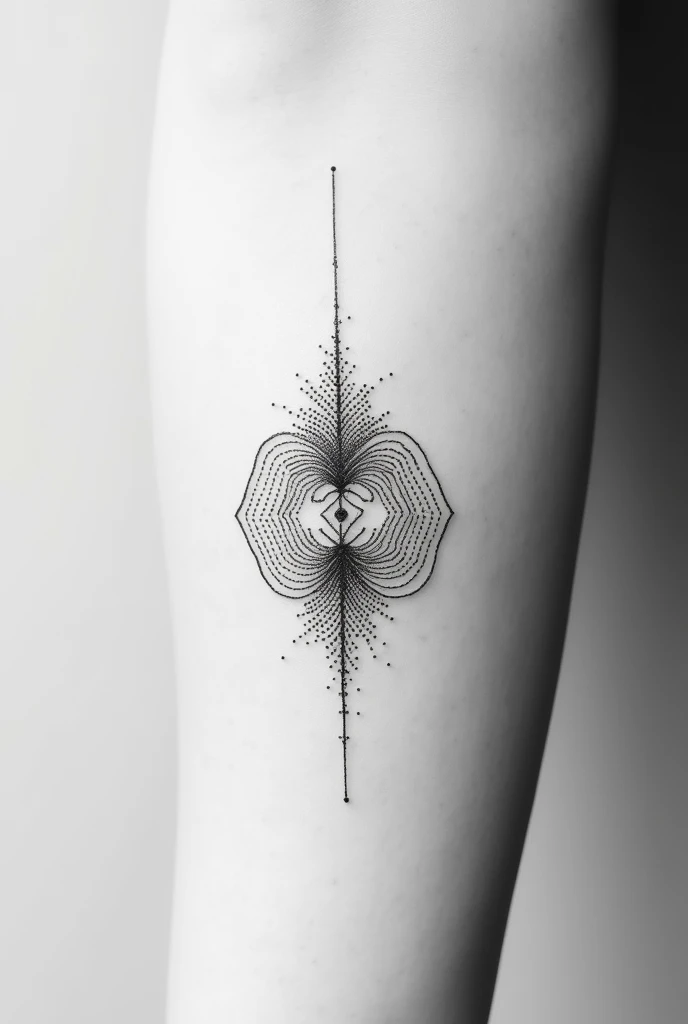 Create a minimalist micro realistic tattoo in black and white pointillism