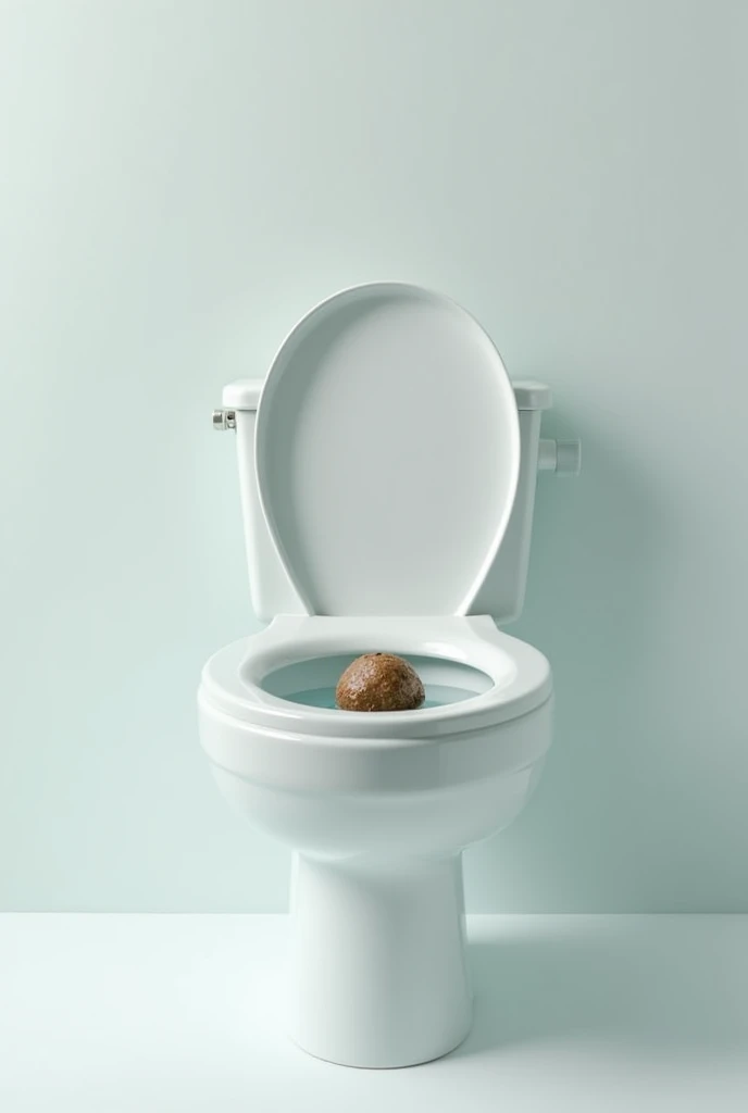 Make me a picture of a toilet without water with a piece of excrement inside the toilet, for the purpose of a stool collection triptych for analysis