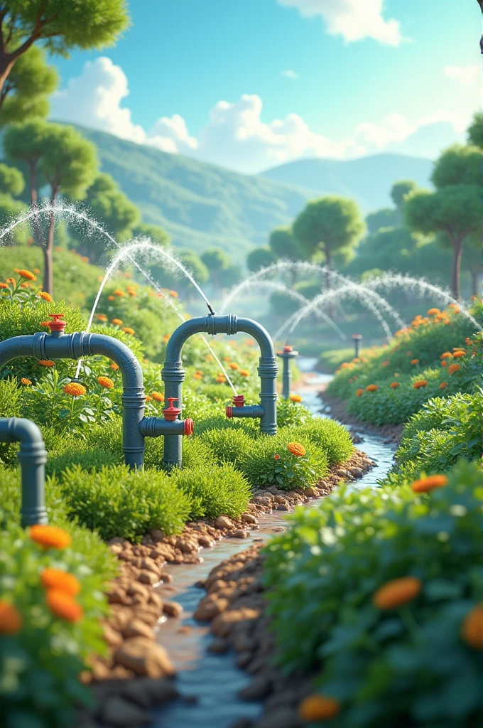 animated image of irrigation system