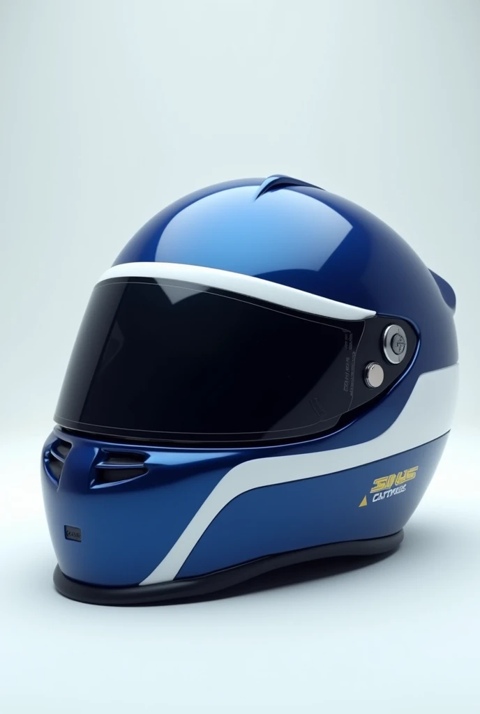 A picture of a formula one racing helmet. The helmet is oxford blue (1D2D44) and white.