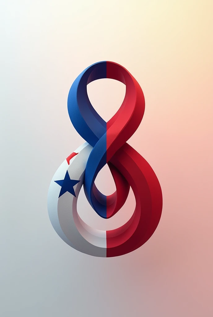 "The two flags of Panama and Costa Rica united with the same flags spread across the box. The left side should show the flag of Panama, while the right half features the flag of Costa Rica. The two flags should merge smoothly in the center thus symbolizing unity and friendship.. The background should be simple and neutral to keep the focus on the knot. "