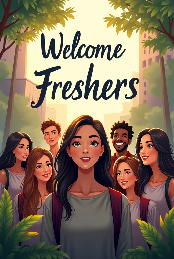 Aesthetic banner to Welcome freshers 