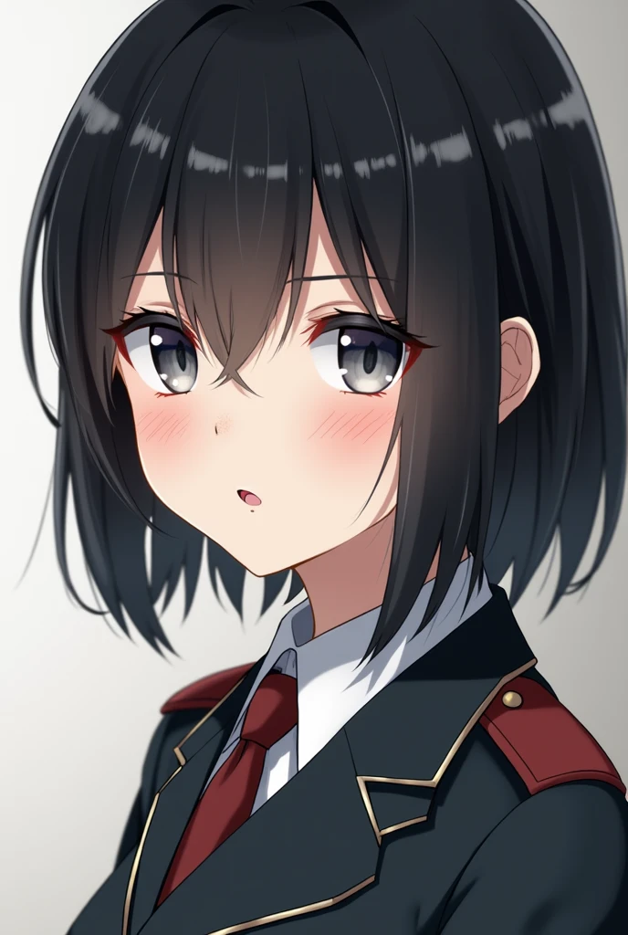 Mukuro Ikusaba is a high school teenager with a height of 170 cm, relatively the same height. He has gray eyes, freckles and short black hair. She also wears a soldier's uniform and is a cute, shy, blushing girl.