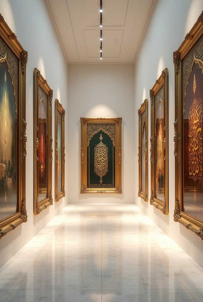 A large room will have 4-6 photo frames on the wall and the photo frames will have Islamic images such as Allah
