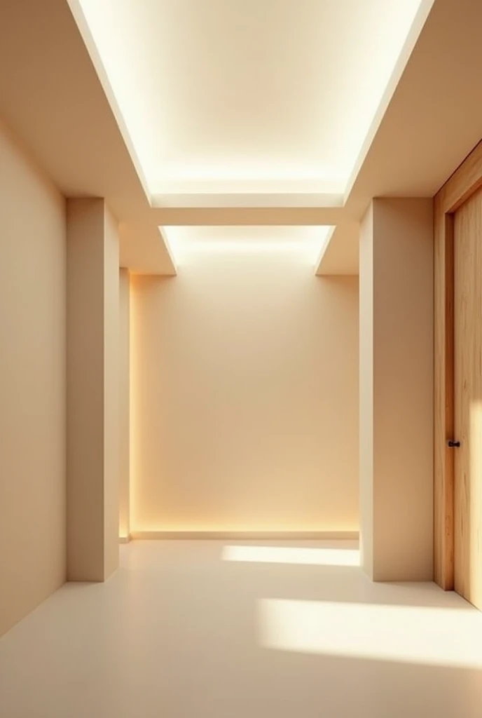 create me a room with neutral light on the ceiling