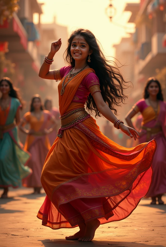Indian girl performing thumka