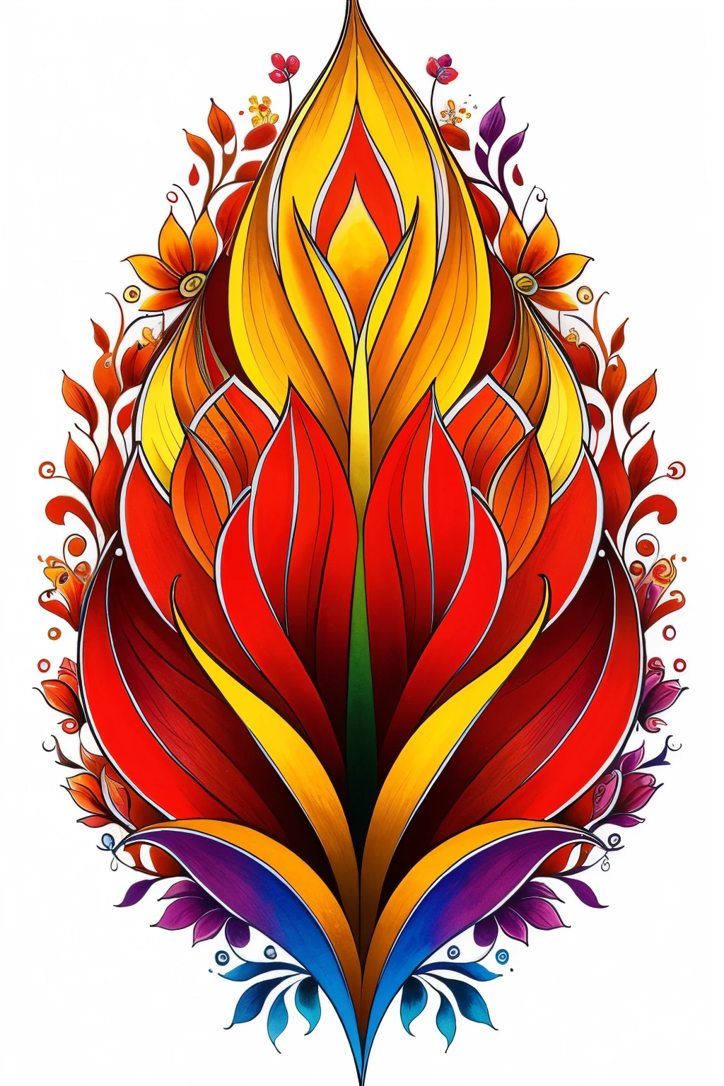 ((Best Quality)), ((masterpiece)), (detailed), colorful flower, vulva-shaped, warm colors and light, for tattoo sketch