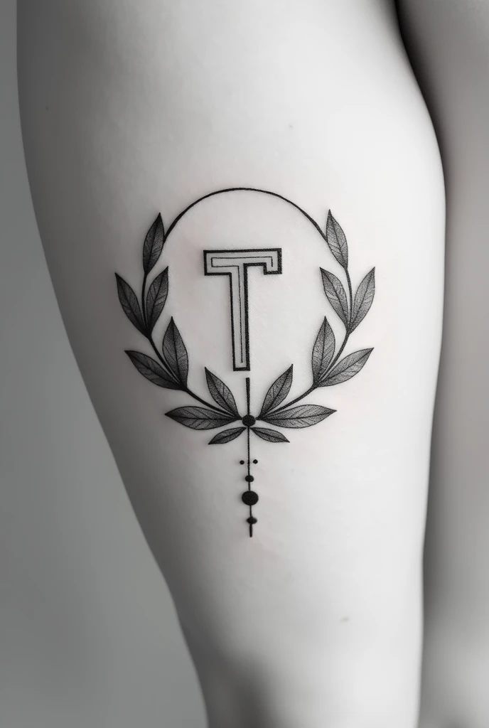 Create a minimalist micro realistic Greek tattoo in black and white pointillism