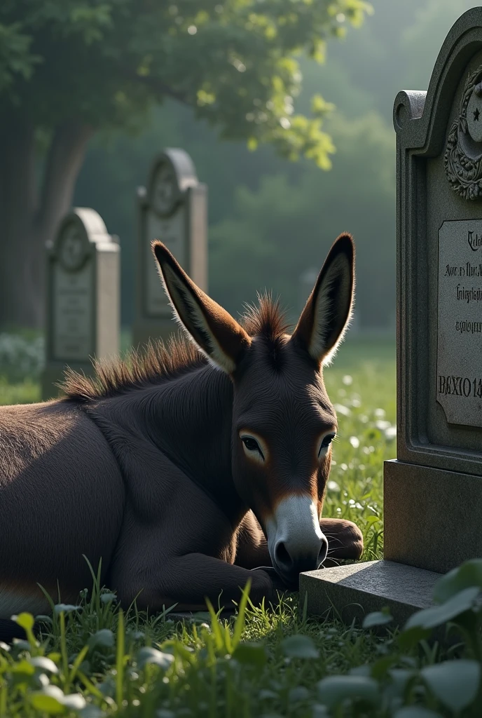 The donkey lay down crying on Dona Carolina's tomb