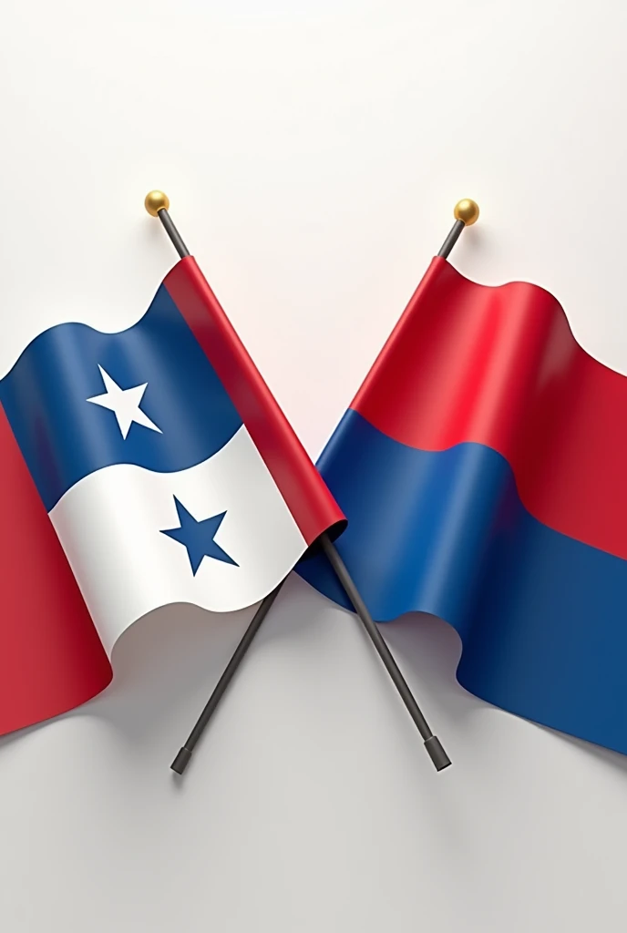 Up the phrase
"September 14, 2024"
Under the flags
"Exchange of Flags"
"The two flags of Panama and Costa Rica spread out WAVING together with the same flags spread out across the box. The left side should show the flag of Panama, while the right half features the flag of Costa Rica. The two flags should merge smoothly in the center thus symbolizing unity and friendship.. The background should be simple and neutral to keep the focus on the knot. "