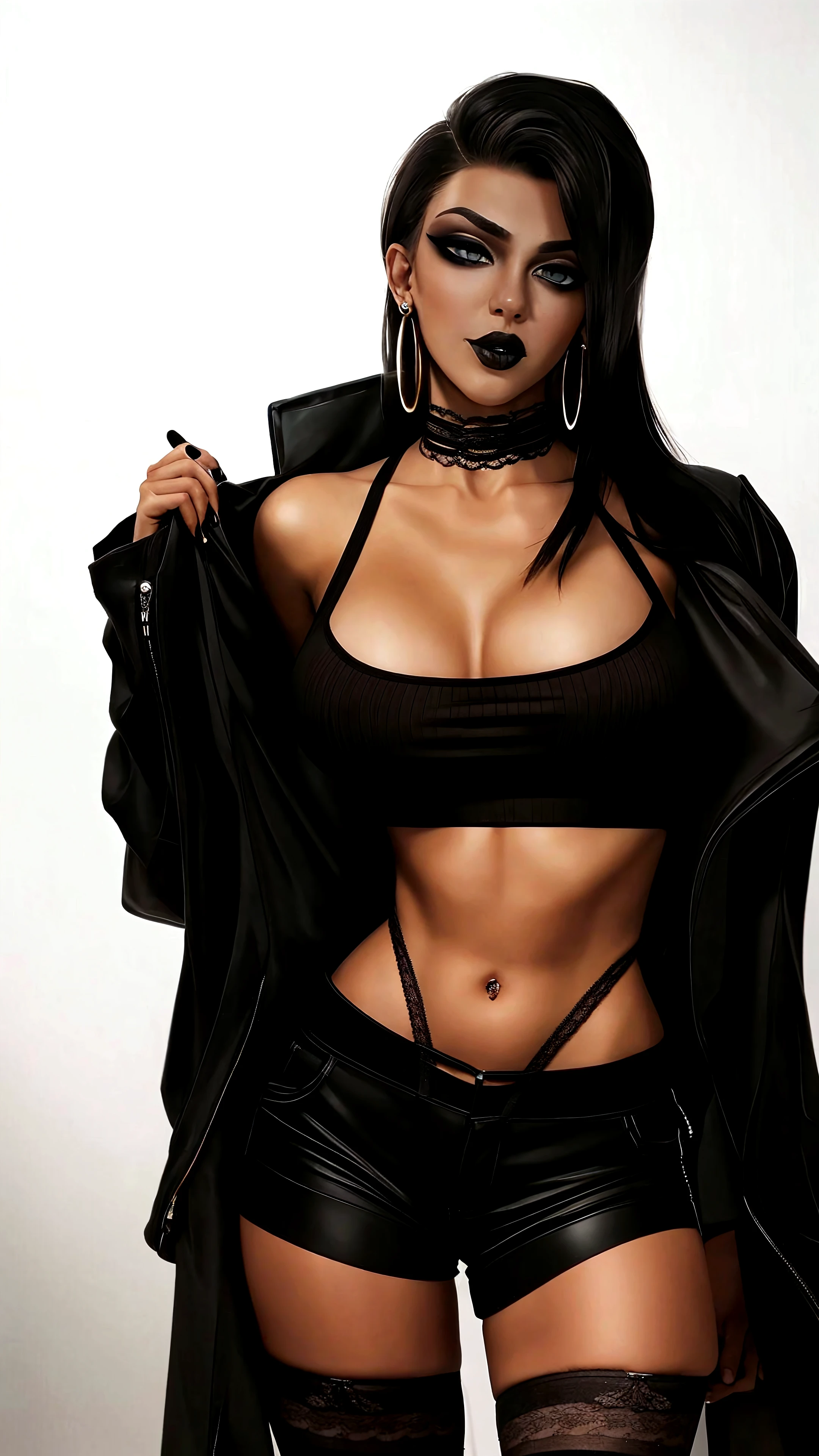 a woman topless with small breast is sitting on a couch with tattoos on her body, dark black skin, with black skin, 24-year-old female model, dark-skinned, ebony, iridescent shiny pink sheer lingerie, young black woman, dark skin, African domme mistress, lacey, body covered in floral tattoos, smooth dark black skin, black-skinned, black young woman, inked