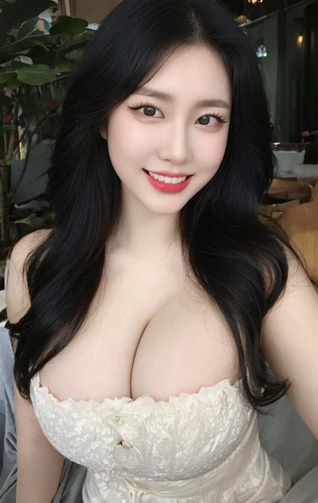 (Best quality, 8k, 32k, Masterpiece, UHD:1.2),araffe asian woman in white dress posing for a picture, beautiful south korean woman, korean girl, (voluptuous body), (pretty face), milf adult woman, mature milf face, (very absurdly gigantic breasts:1.2, huge cleavage,gigantomastia, macromastia,super gigantic breasts),huge thighs, looking at viewer, huge butt, voluptuous body, good proportions, gorgeous young korean woman, beautiful young korean woman, ig model | artgerm, korean woman, 8k artgerm bokeh, beautiful asian girl, gorgeous chinese model, beautiful and smiling, portrait of female korean idol, soft portrait shot 8 k