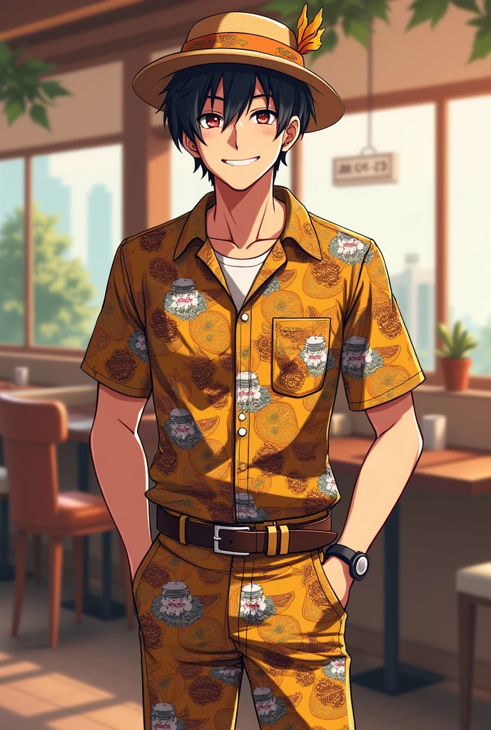 Anime shirt coffee hat coffee pants coffee nice man