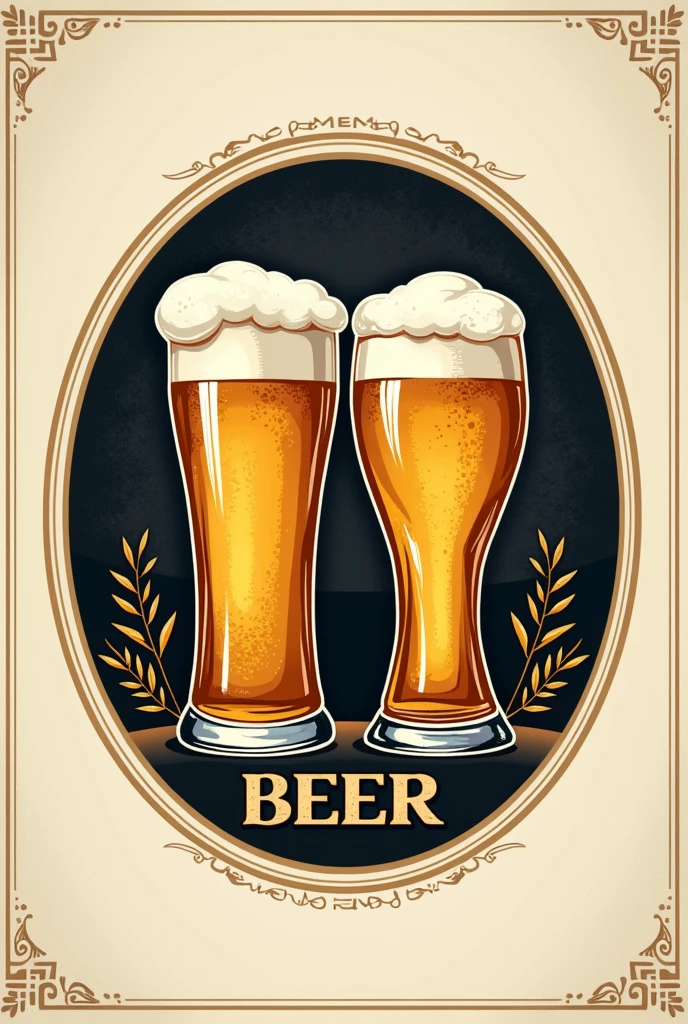 Create a logo that "EL POINT" features beer mugs and glasses with foam inside the logo; it should also be rounded and have an elegant touch with black and gold lettering
