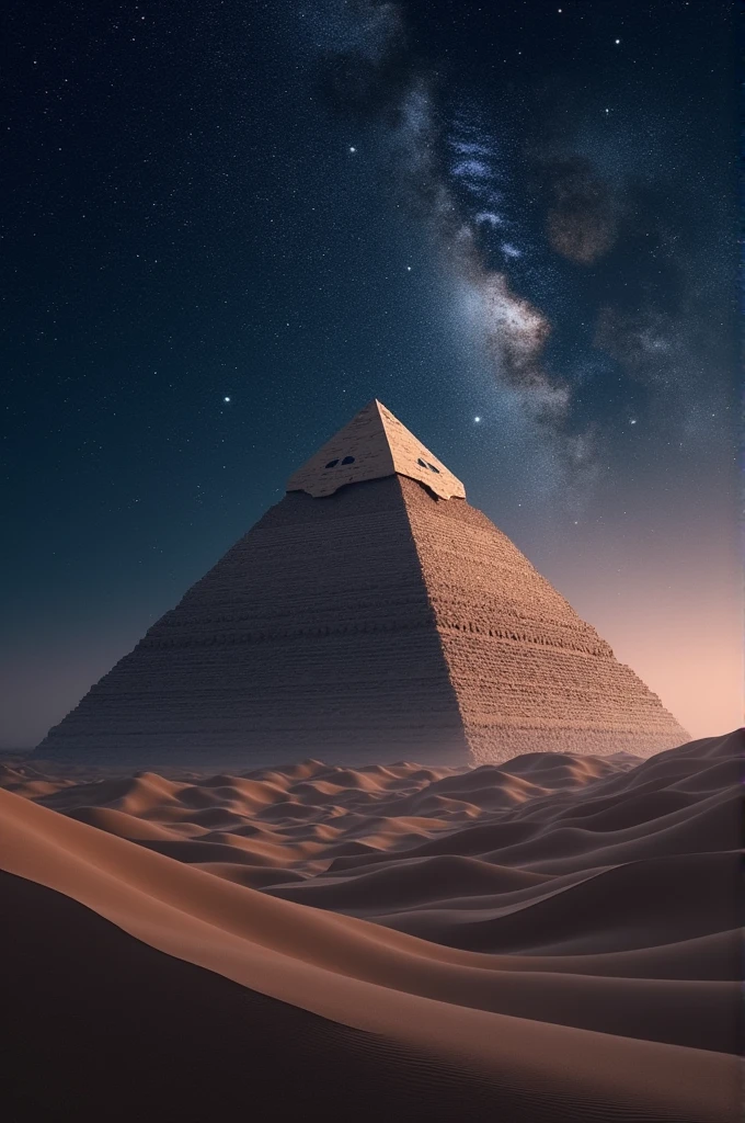 Night sky with pyramid